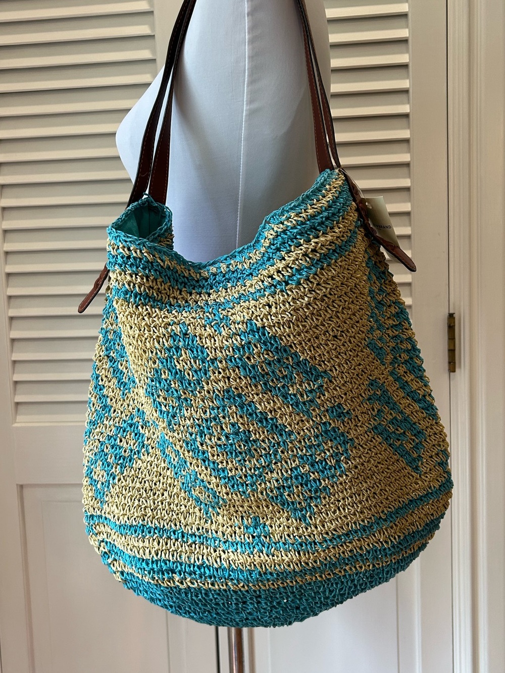 Lucky Brand Woven Summer Tote Bag NWT